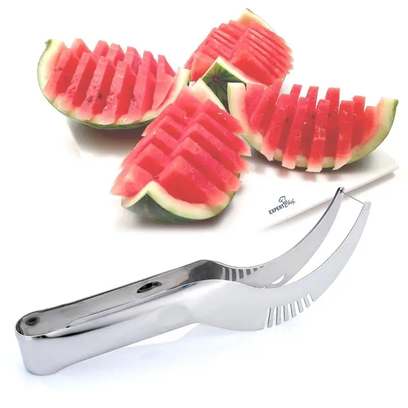 

Stainless Steel Watermelon Slicer Fruit Knife Cutter Ice Cream Double-end Spoon Ballers Melon Scoop Set Kitchen Tools