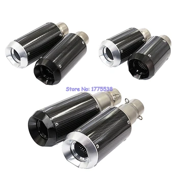 

51mm Inlet Universal Motorcycle Exhaust Pipe Muffler with DB Killer Stainless Steel Carbon Fiber Motorbike Exhaust Muffler