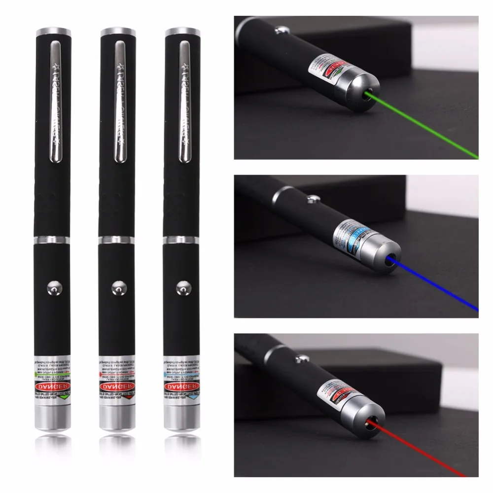 

Powerful Red/Blue/Green Laser Pen Violet Teaching Presenter Beam Light High Power Hunting Laser Sight Device Use AAA Battery
