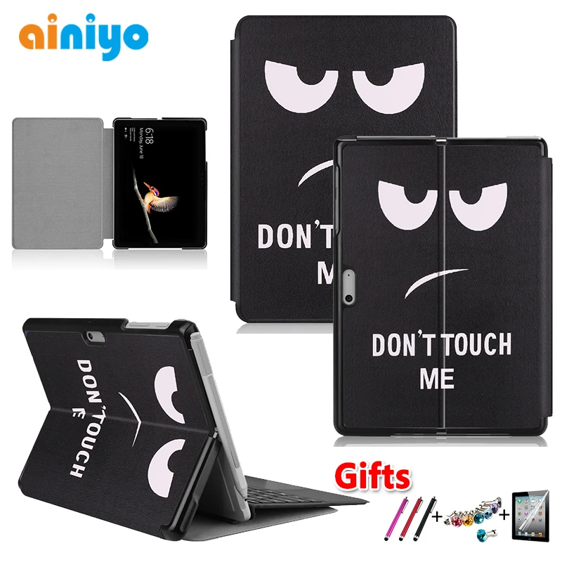 

Case For 2018 Microsoft Surface Go 10 inch Stand Cover Shell Portable Can Hold Keyboard Surface Pen Slot + film touch pen