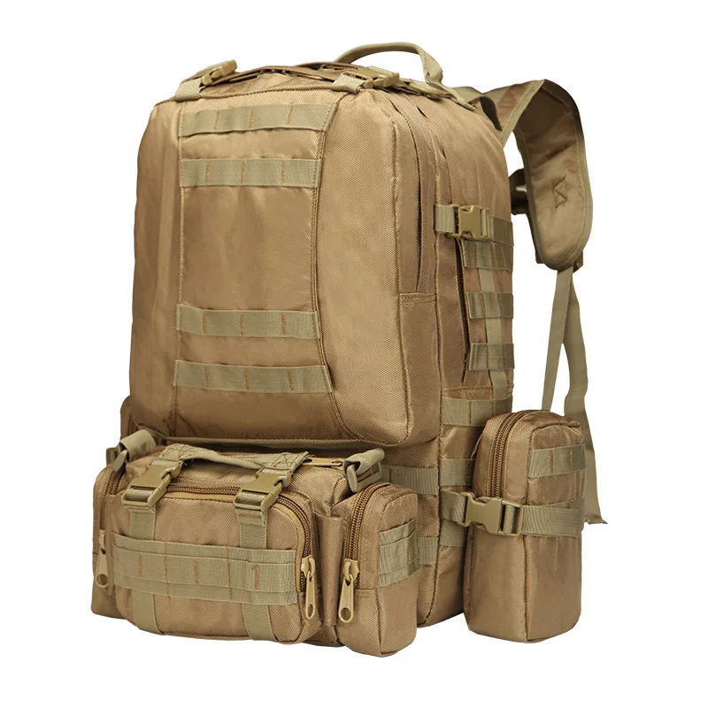 Upgraded 50L Molle Tactical Backpack Men Rucksack Outdoor Sport Bag Camping Hiking Travel Climbing Bagpack 4 in 1 Military Bags