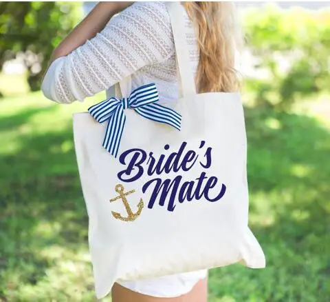日本ショッピング カスタムグリッターアンカー結婚式介添人メイドの名誉トートバッグシャンパンパーティーギフトバッグ独身ブライダルシャワー好意 クーポン半額 Dev Thecomfortzonesoulfood Com