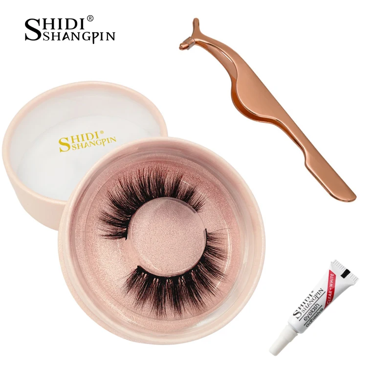 

LANJINGLIN strip false eyelashes makeup handmade 3d mink lashes long fake eyelash mink eyelashes extension glue tweezers