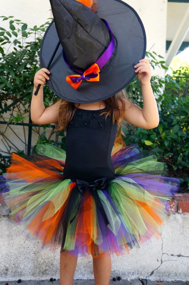От 1 до 14 лет, радужные юбки-пачки для маленьких девочек Рождественский костюм ведьмы на Хэллоуин для детей, мини-бальное платье, юбка для девочек, праздничный костюм, pq098