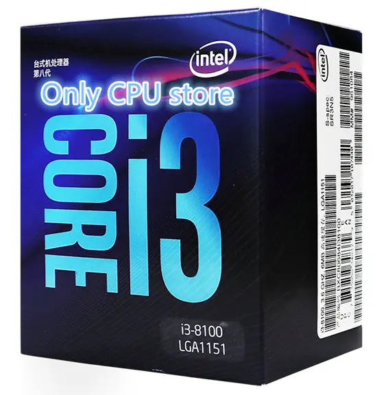 Процессор Intel Core i3 8 серии Процессор I3 8100 I3-8100 в штучной упаковке четырехъядерный процессор LGA 1151-land FC-LGA