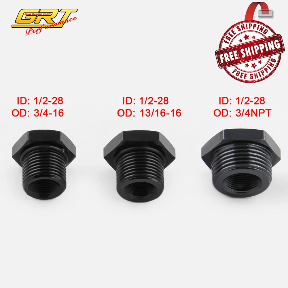 Free Shipping 3pcs Aluminum Automotive Oil Filter Threaded Adapter 1/2