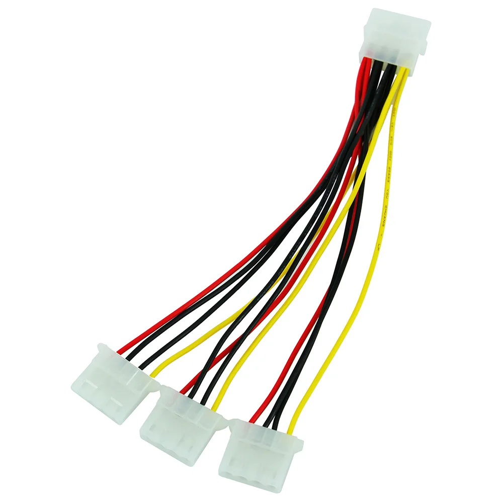 4pin IDE сплиттер питания 4Pin Molex штекер в 3 порта Женский кабель адаптер