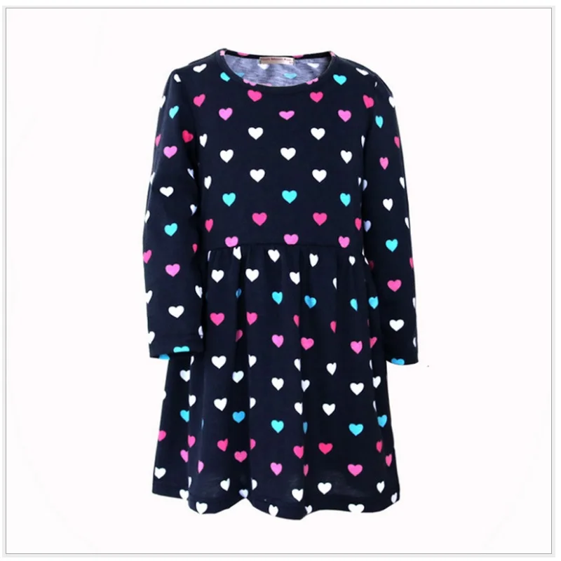 

Heart Girls Dress Euro Fashion Cotton Children Dresses Baby Girl Clothes Kids Jumper Long Sleeve Shirt Blouse