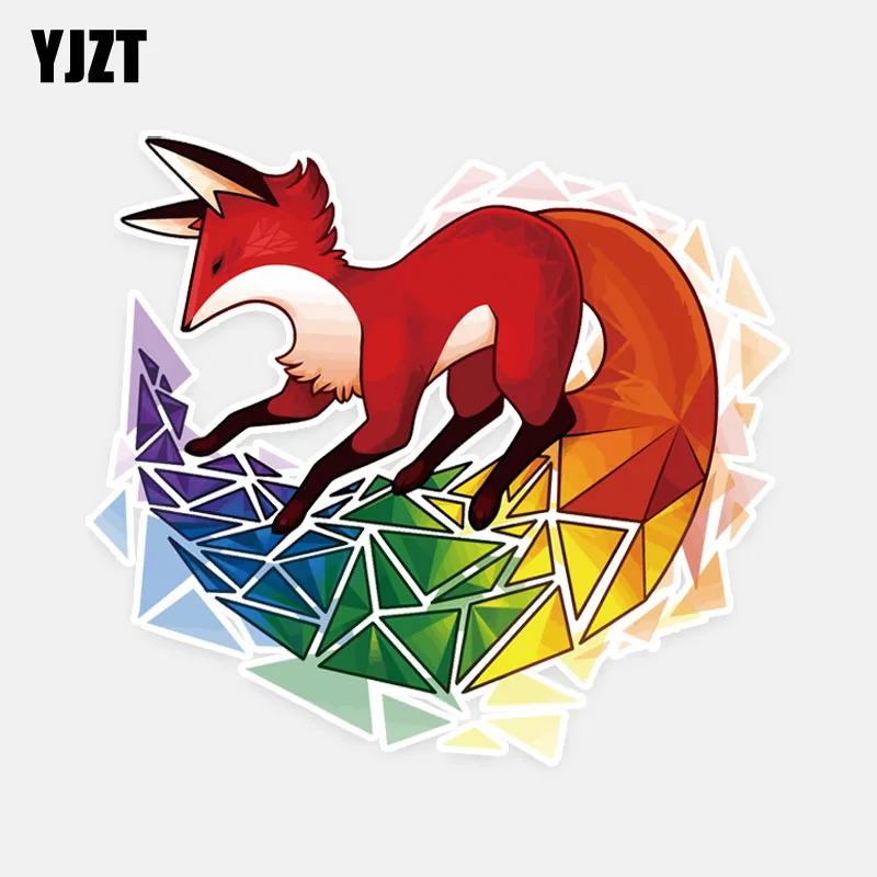 

YJZT 12.5CM*11.3CM Fashion Reflective Animal Fox Decals PVC Car Sticker Car Accessories 5-0981