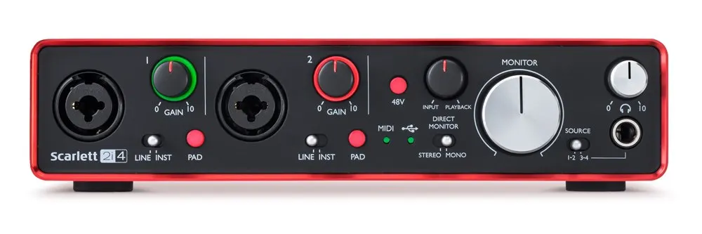 Модернизированный Focusrite Scarlett 2i4 II 2-го поколения 2 В/4 Выход USB аудио интерфейс звуковая карта для записи, аранжирования, live