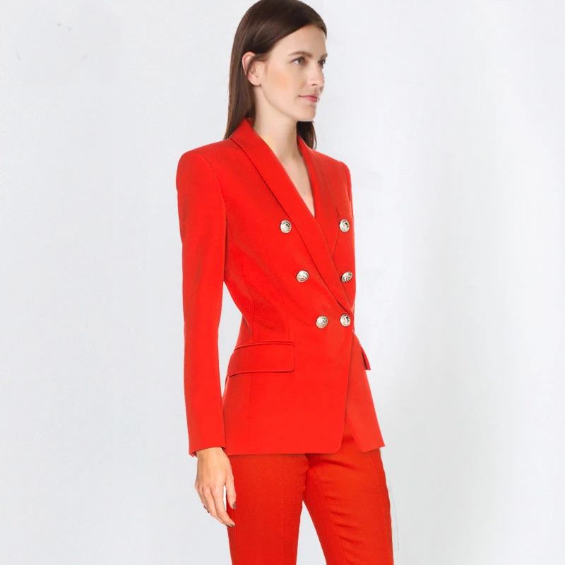 Модные элегантные рабочие деловые брюки костюмы для женщин однобортный Блейзер Куртка и шорты Комплект из двух предметов Женская Офисная