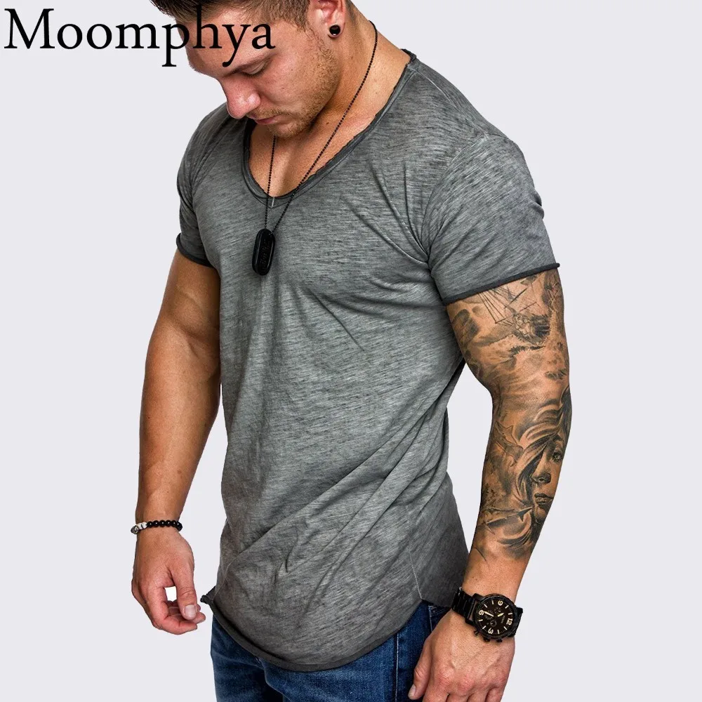 Moomphya Oversize Stylish Men t shirt Splicing Longline curved hem slim t-shirt men Cool summer tshirt Hip hop streetwear tops Moomphya Oversize Stylish Men t shirt Splicing Longline curved hem slim t-shirt men Cool summer tshirt Hip hop streetwear tops