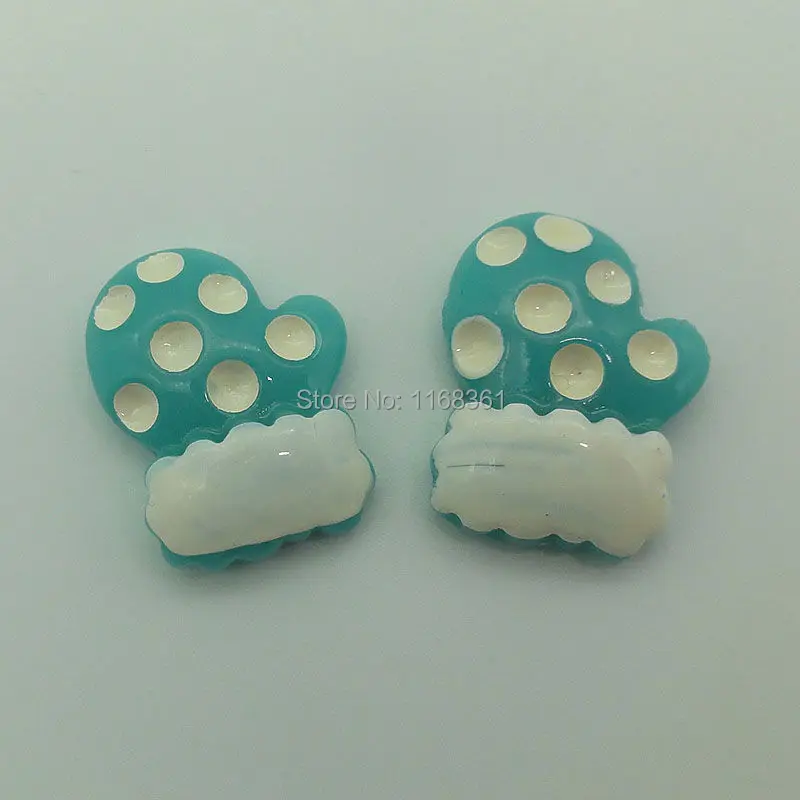 1pcs/lot resin flatback light blue glove 22mm Cabochons Scrapbooking Hair Bow Center DIY Christmas decration C106-8