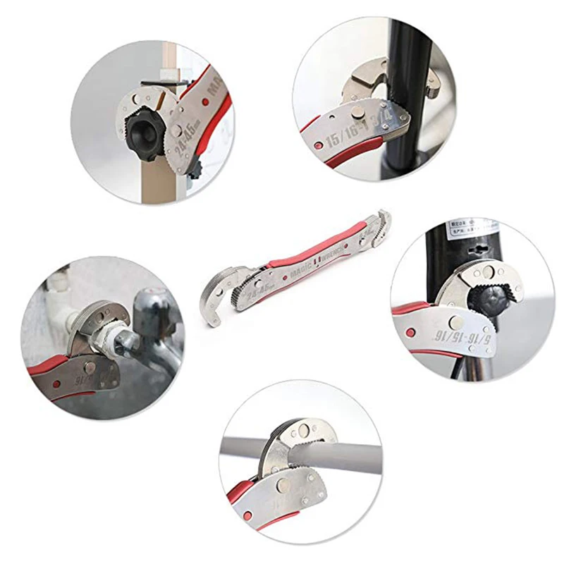 9REIZ 9-45mm Double Head Magic Wrench Universal Adjustable Key Multi Function Pipe Torque Spanner Plumbing Nut Grip Repair Tool