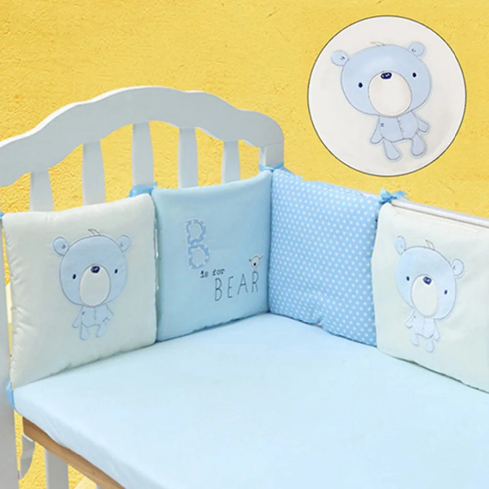 6Pcs/Lot Baby Bed Bumper in the Crib Cot Bumper Baby Bed Protector Crib Bumper Pads Cotton Blend Baby Bedding Safety Rail