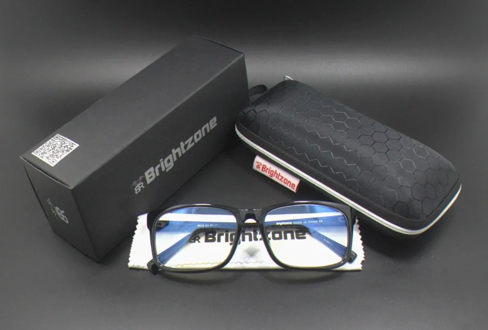 Bright black Case 2 Анти-синий светящийся блокирующий фильтр уменьшает цифровое напряжение глаз ясный обычный компьютерный игровой сон лучшие очки повышают комфорт - Цвет оправы: Bright black Case 2