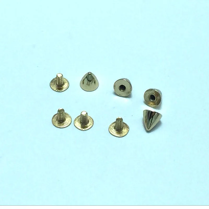 Gaoominy 10 Sets Cone Screwback Spikes Studs 10mm Silver