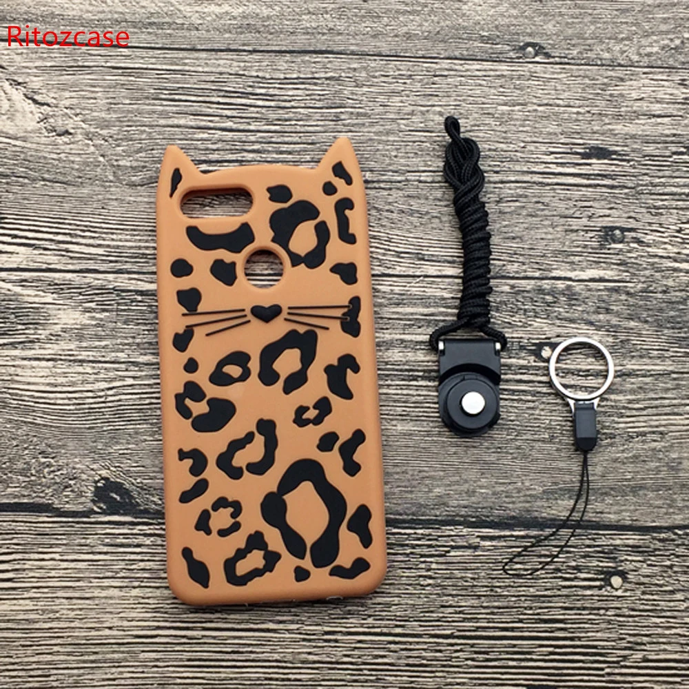 

For Xiaomi mi A1 Mi 5X Case cover 3d caroon beard cat soft silicon anti-knock with strap phone bag Ritozcase
