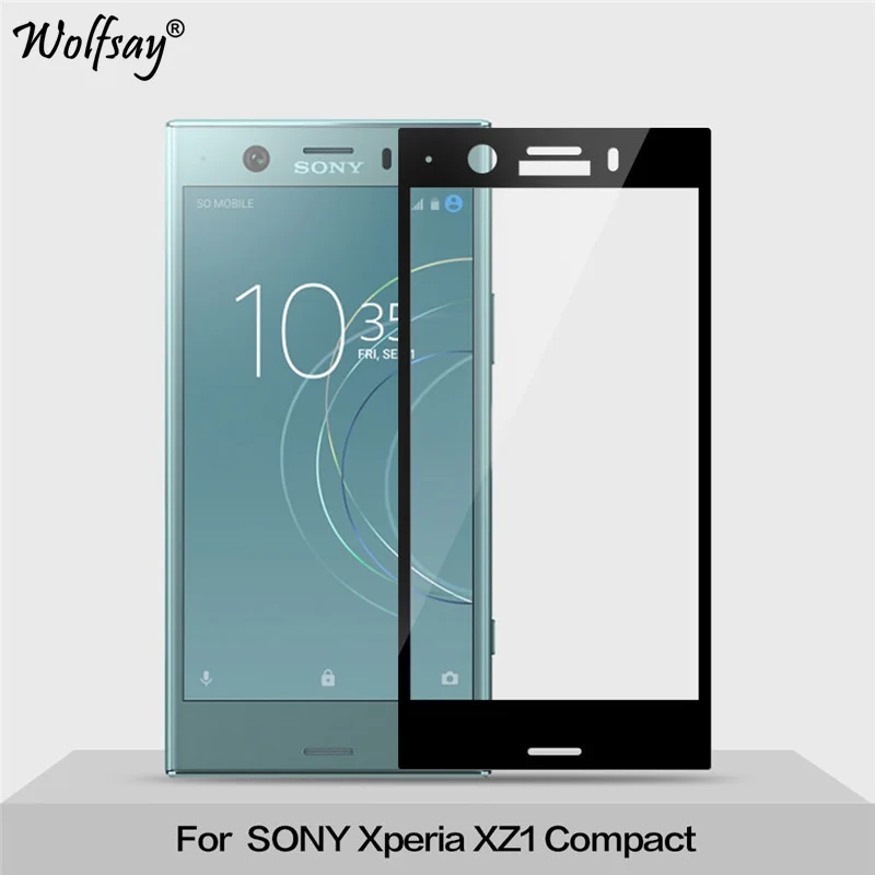 Full Cover Tempered Glass For Sony Xperia XZ1 Compact Screen Protector 9H Colorful Film G8441 | Мобильные телефоны и