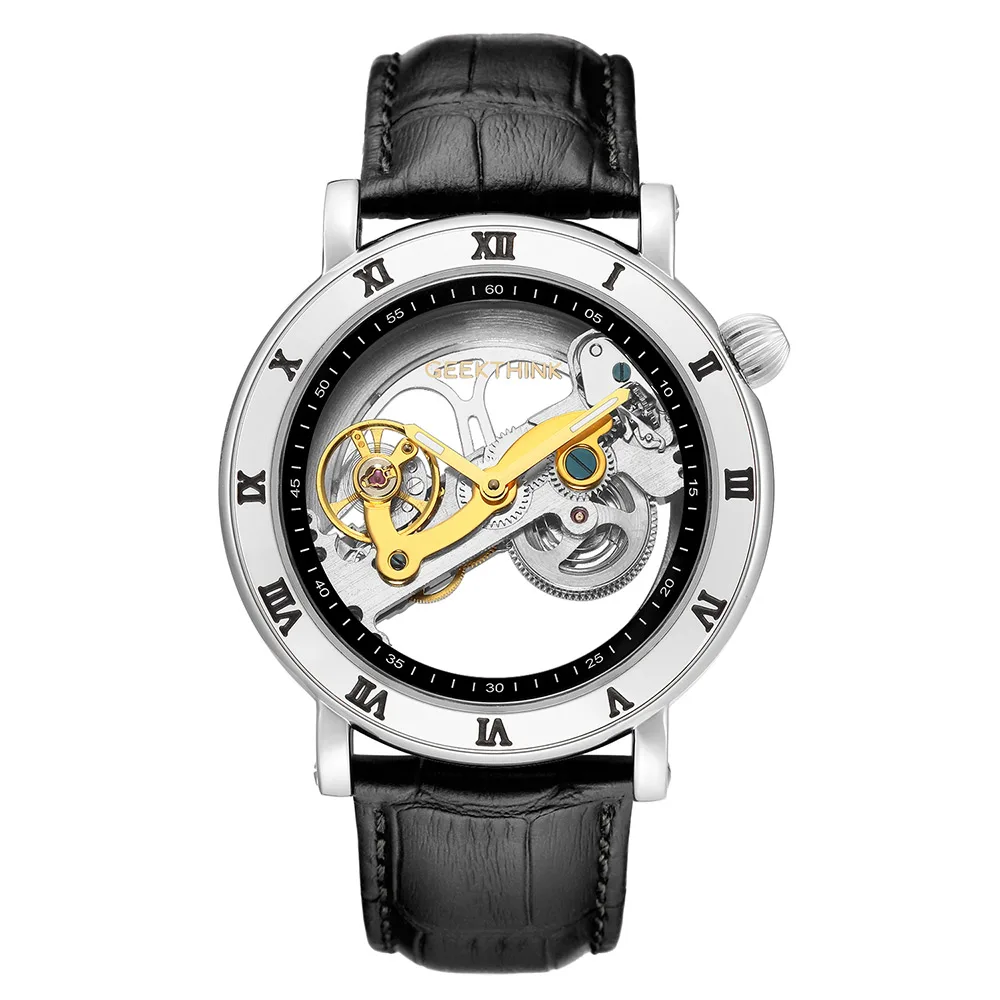 Лучший бренд Скелетон турбилон автоматические механические часы мужские Роскошные наручные часы для делового мужчины самоветер Relogio Masculino - Цвет: BS