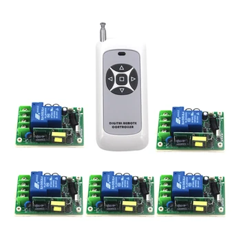 

AC85~250V 220V 1CH RF Gate Garage Door Remote Control Switch System 1 Transmitter and 5 Receiver Home Automation Kit 4127