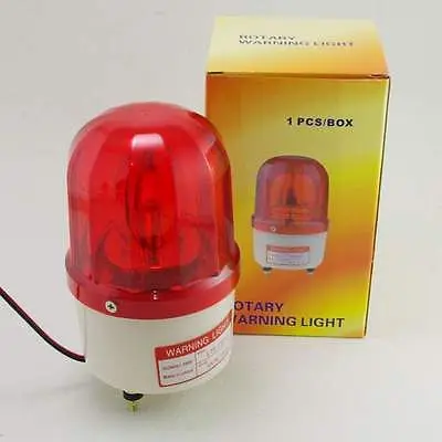 

12VDC Red Rotating Beacon Warning Caution Light Lamp With Speaker Spiral Fixed