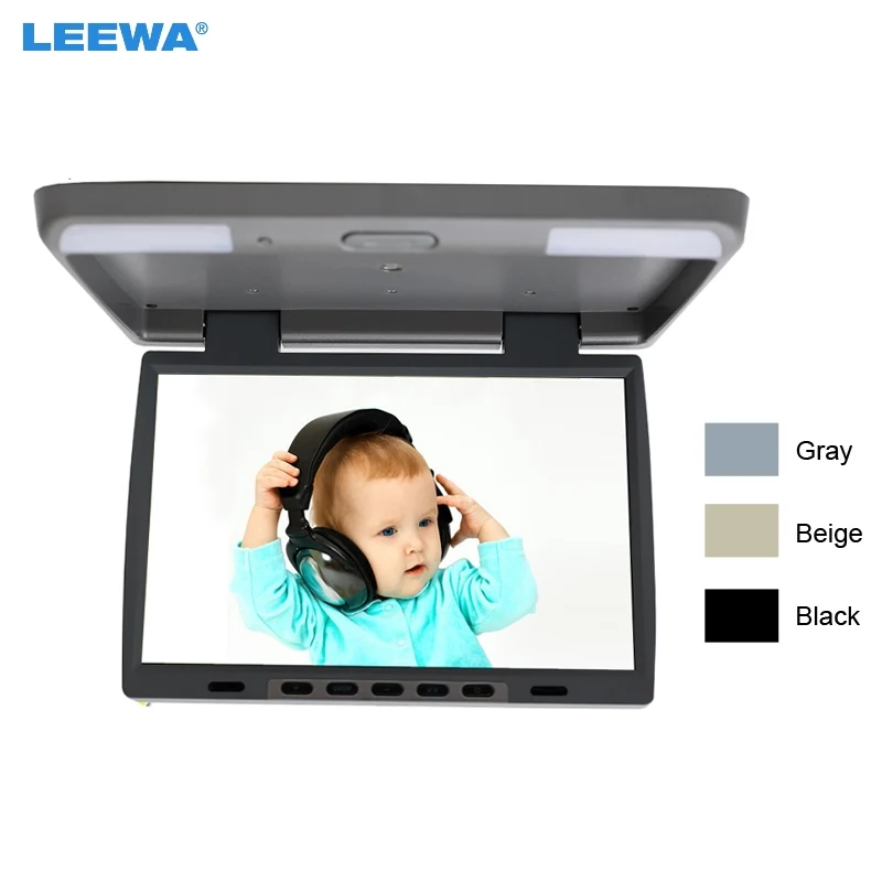 

LEEWA DC12V 15.4" Inch Car/Bus TFT LCD Roof Mounted Monitor Flip Down Monitor 2-Way Video Input 3-Color Black, Grey, Beige #1291