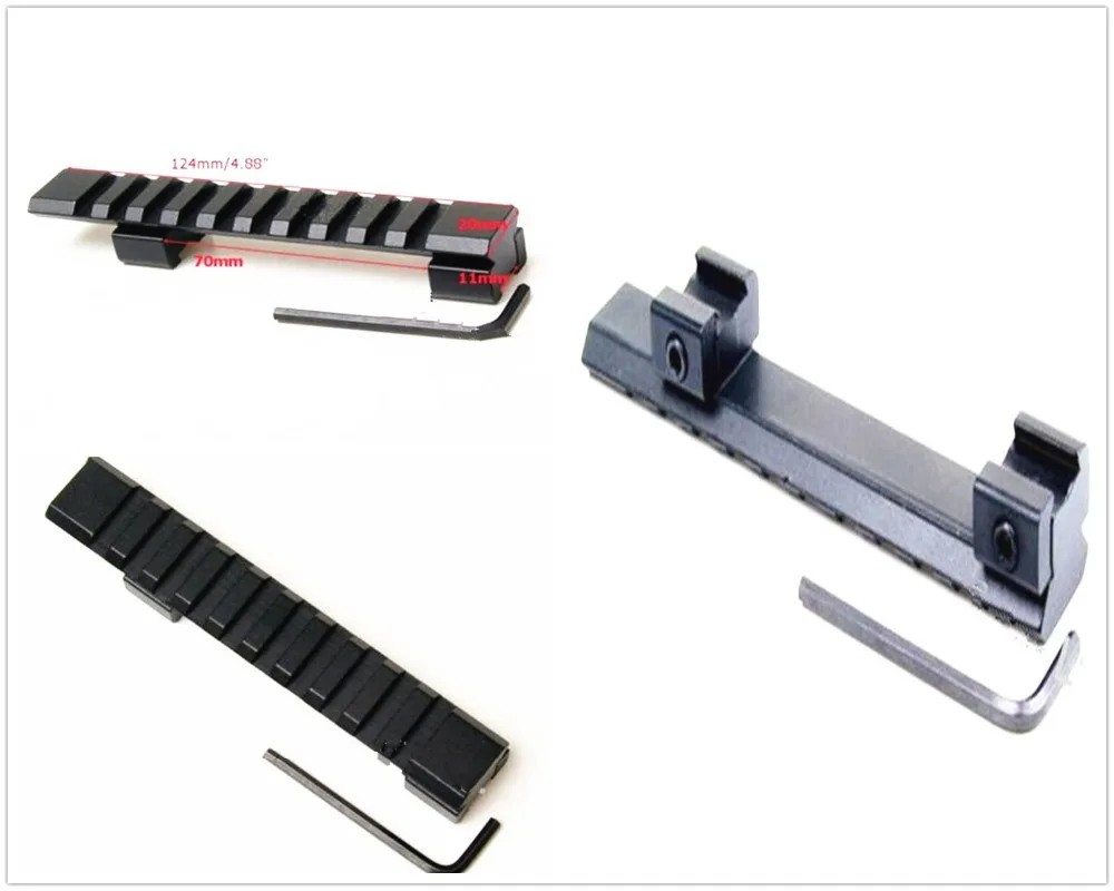 

11mm Mount Aluminum Alloy Picatinny Weaver Rail with 10Slots and124mm Length for Hunting Rifle/Air Gun Scope Hunting Accessories