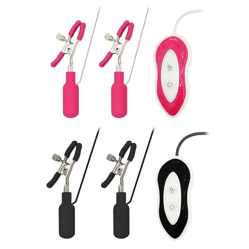 

Nipple Clips Vibrating Breast Clamps Nipple Stimulator Wired Vibrators with Remote Control for Women