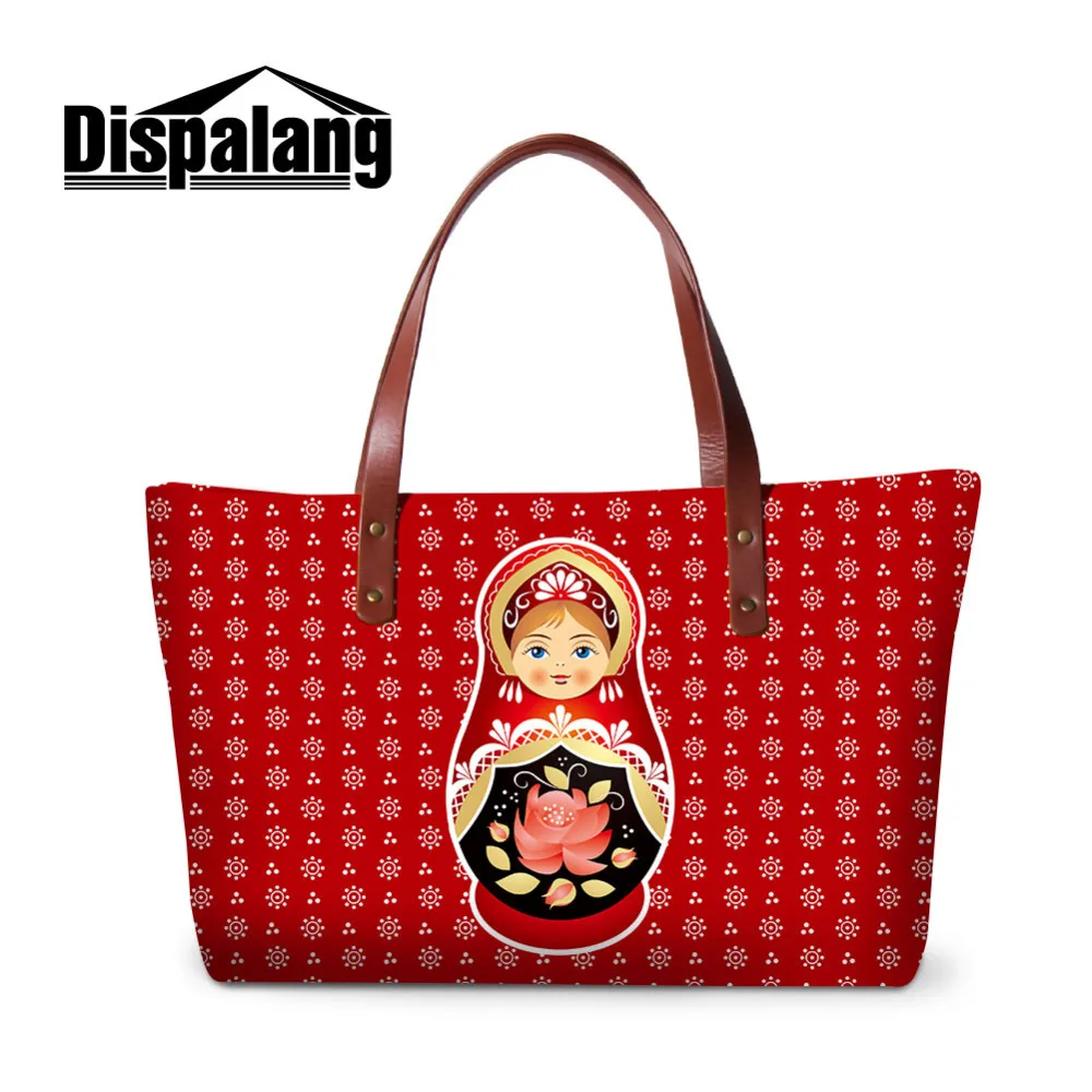 Russian Doll Print Shoulder Handbag Women Large Summer Tote Hand Bag Cute School Messenger Bag ...