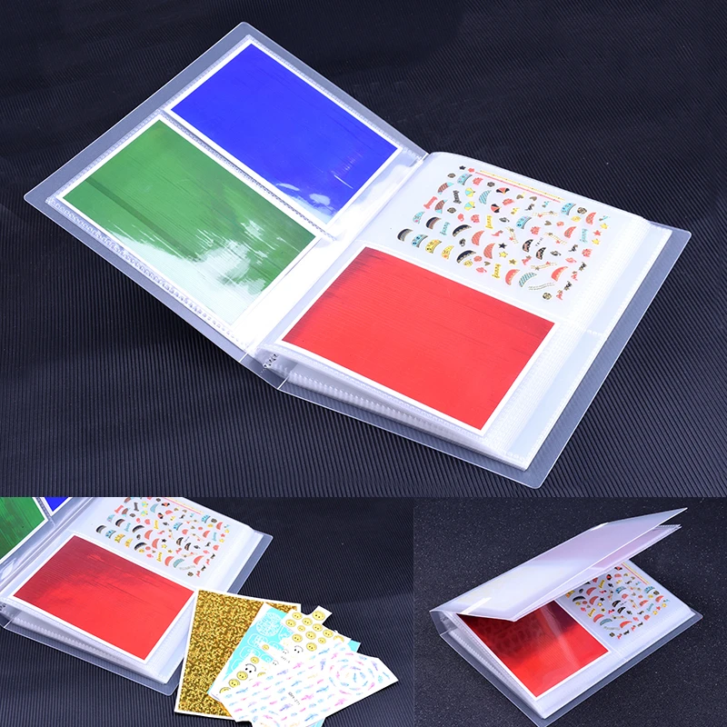 

Transparent Nail Sticker Water Decal Collecting Albums Translucent Storage Holder Nail Display Book 20 Pages/book 5pcs/lot