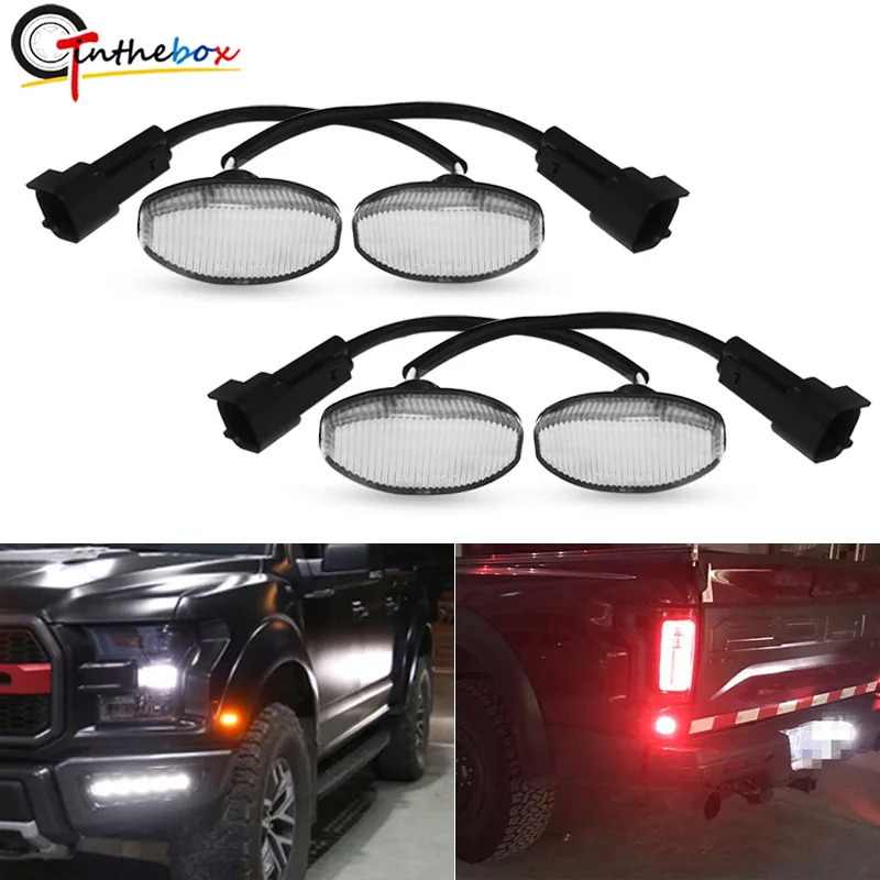 Gtinthebox Amber & Red Full Led Side Marker Lights For 20102014 Ford