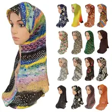 Мусульманский женский хиджаб напечатанный цельный Амира хиджаб шляпа исламский платок шарф шаль обертывание арабские молитвенные шапки Ближний Восток головной убор