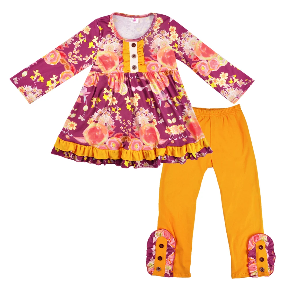 

Baby Girl Clothes Bulk Wholesale CONICE NINI Brand New Arrival Yellow Pants Ruffle Splice Print Dress Kids Children Clothes