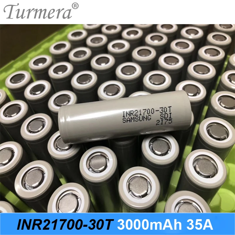 original 21700 battery 3000mah INR21700-30T 35a battery for Samsung fit for electric cigarette and screwdriver battery Turmera original 21700 battery 3000mah INR21700-30T 35a battery for Samsung fit for electric cigarette and screwdriver battery Turmera