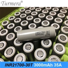 original 21700 battery 3000mah INR21700-30T 35a battery for Samsung fit for electric cigarette and screwdriver battery Turmera original 21700 battery 3000mah INR21700-30T 35a battery for Samsung fit for electric cigarette and screwdriver battery Turmera