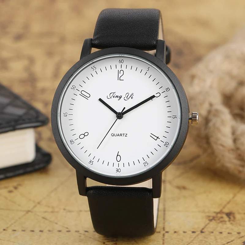 

Stylish Quartz Watch Men Simple Modern Sport Round Dial Leather Strap Fashion Brief Wristwatches Business Dress Male Clock Hour