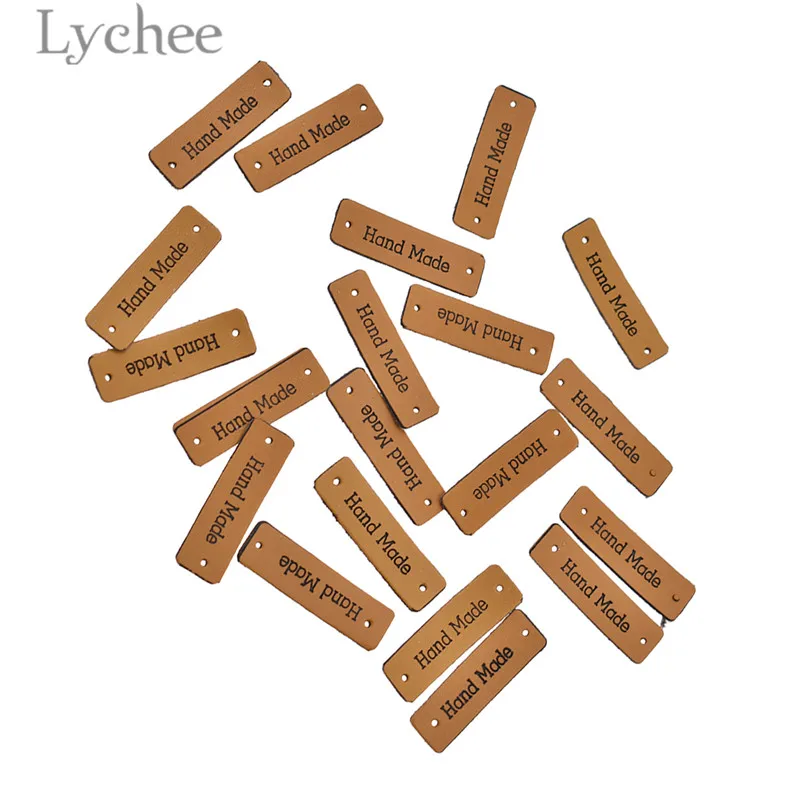 Lychee Life 20 шт. ярлыки ручной работы из искусственной кожи простые с тиснением для