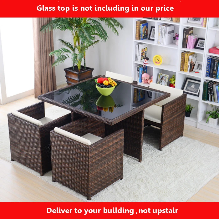 Wicker Glass Top Dining Table       : Roman 8 Square / Comfortable seats up to six people.