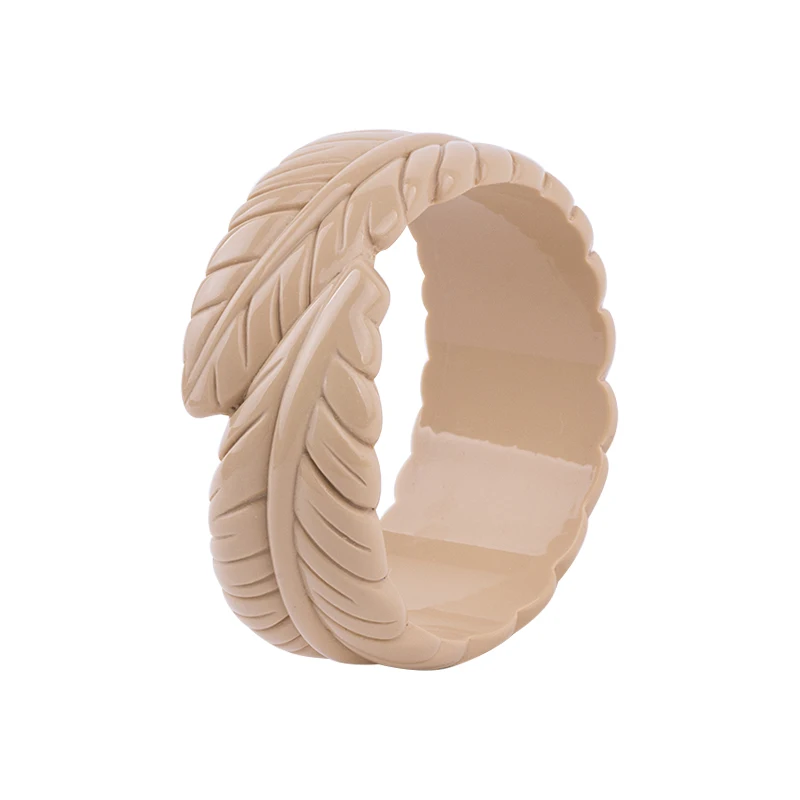 Trendy Resin Cuff Engraved Leaf Bracelets Bangles for Women Statement Fashion Acrylic Bracelet Female Simple Charm Party Jewelry (2)