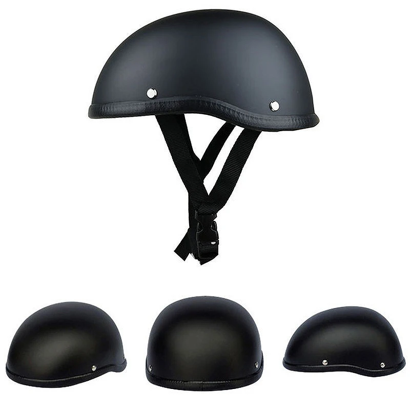 Череп Кепка мотоциклетный шлем винтажный открытый шлем Ретро немецкий стиль Чоппер Крузер, мат Черный