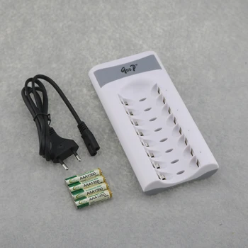 

1PC 100-240V AC AAA Battery AA Battery Charger + 4PCS Rechargeable 1350mAh 1.2V NI-MH Batteries