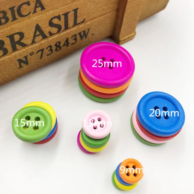 

50Pcs 4 Holes Mixed Size Wood Buttons For Craft Round Sewing Buttons Scrapbook DIY Home Decoration Accessories WB535