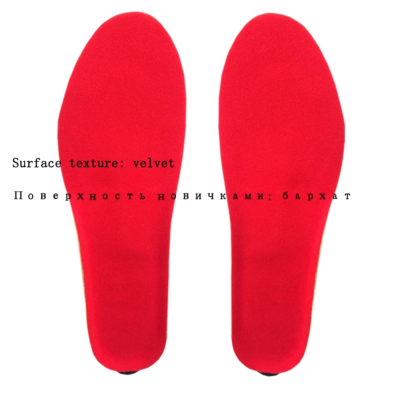 1800mA Wireless Remote Type Battery Powered Heating Insoles RED  Memory Foam Material EUR Large Size 41-46 Cut to Fit