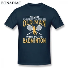Никогда не занижайте старину, который воспроизводит Бадминтон футболка для мужчин S-5XL короткий рукав Повседневный Топ дизайн