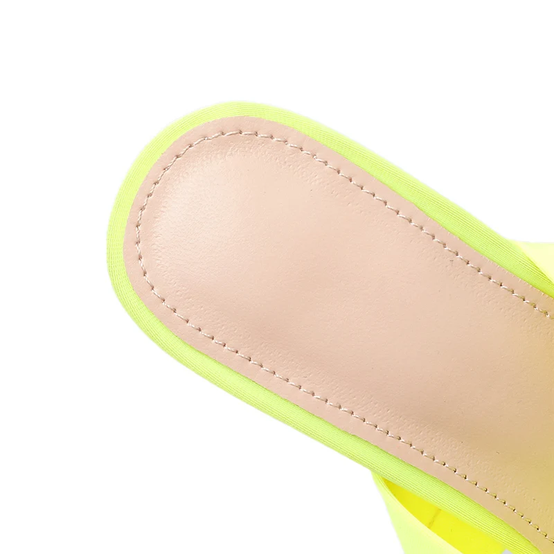Г., летние пикантные женские босоножки неонового и желтого цвета женские туфли-Фетиш на высоком каблуке 11,5 см с эластичным поперечным Ремешком для стриптиза женские туфли-лодочки YFD-157