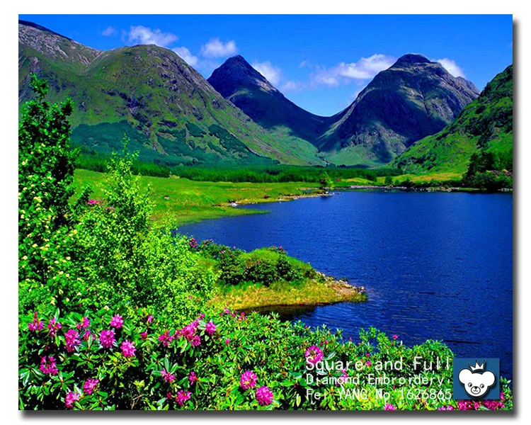 

Mountain crystals Icon 2015 new Embroidery beads paintings Diamond mosaic landscape needlework Embroidery dmc cross-stitch lake