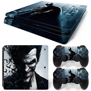 

joker batman sticker skin vinyl decals for PS4 slim console and two controller skin covers #TN-P4Slim-0071