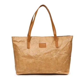 

Woman Handbags Unique Kraft Paper Tote Retro Simple Style Women Elegant Tote Bag New