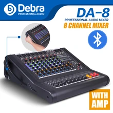 Хорошее качество, чистый звук! 8 Каналы 250*2 Вт Мощность усилитель Смеситель цифровой аудио dj контроллер с 48В Мощность usb-слот